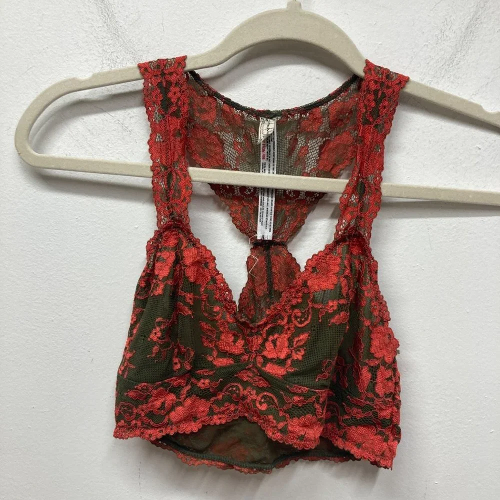 Free People Wild Roses Galloon Racerback small - Picture 2 of 7